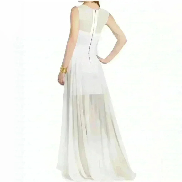 BCBG MAXAZRIA WHITE SHEER GOWN SIZE SMALL - Picture 2 of 3